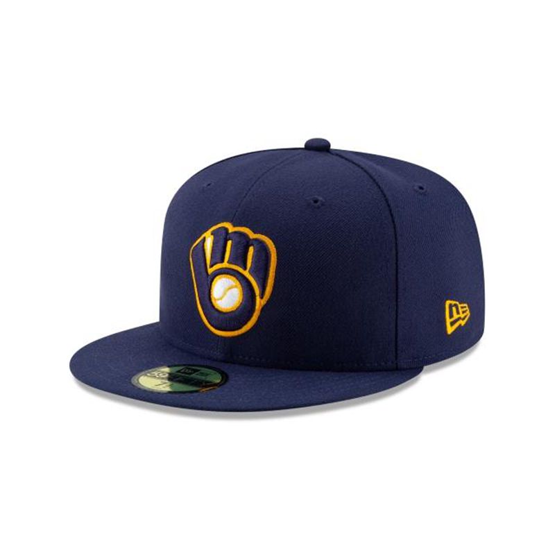 MLB Milwaukee Brewers Alt 2 Authentic Collection 59Fifty Fitted (SYJ8229) - Blue New Era Caps